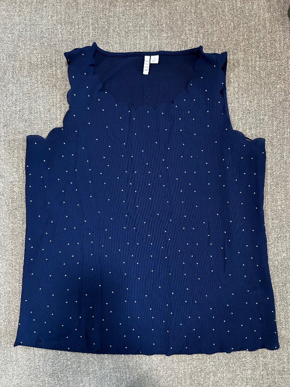 🍓Elle Scalloped Detail Polka Dot Tank